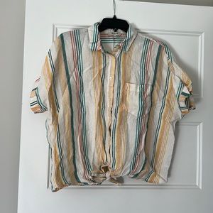 Madewell Button-Up Tie Front Top